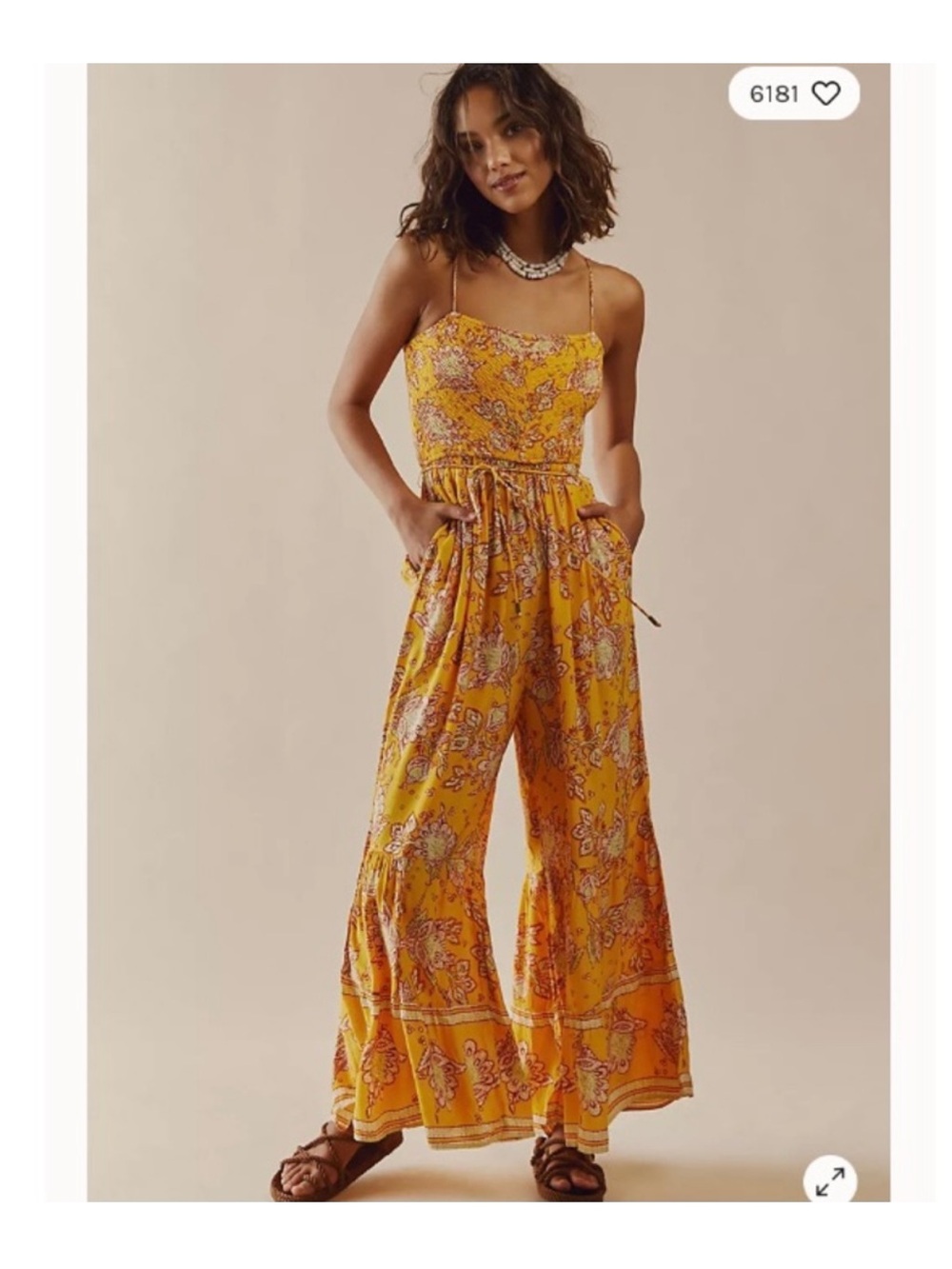 Free People Little of Your Love Jumpsuit in Marigold Combo
